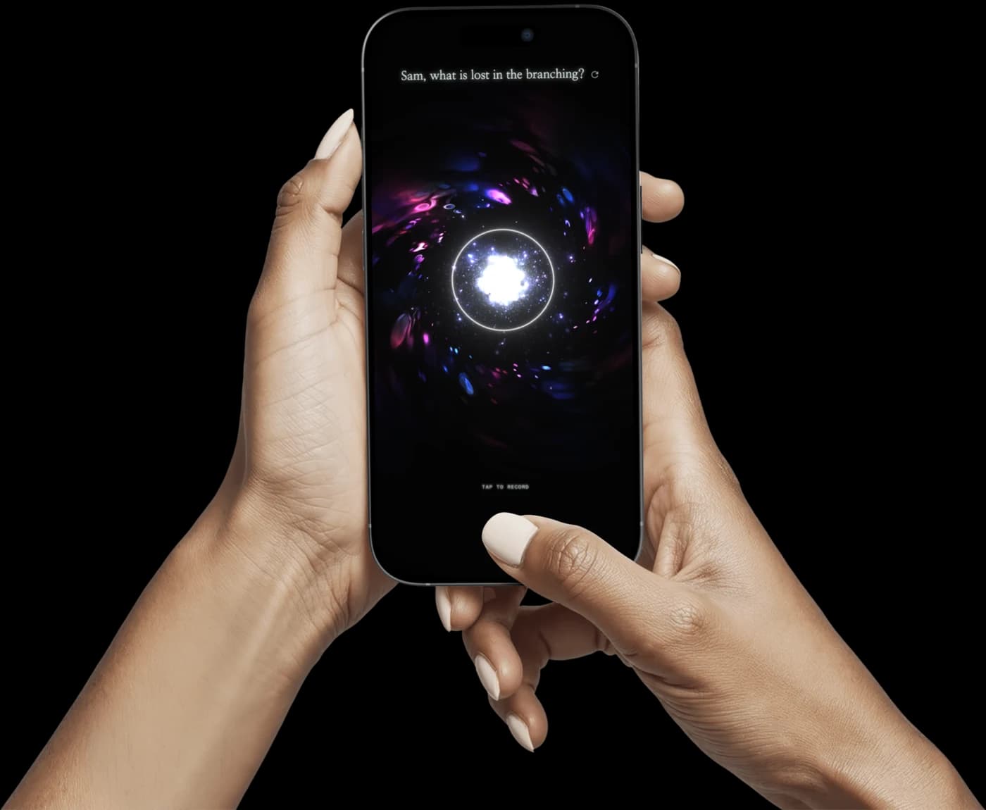 Device mockup — hand and iphone 16 pro 1