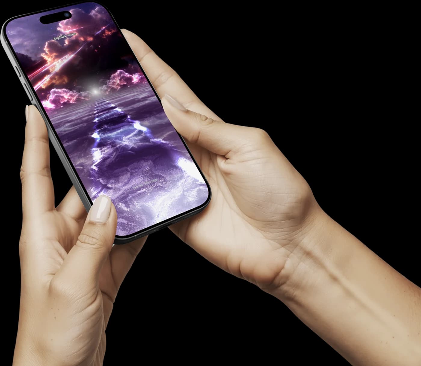 Device mockup — hand and iphone 16 pro 2