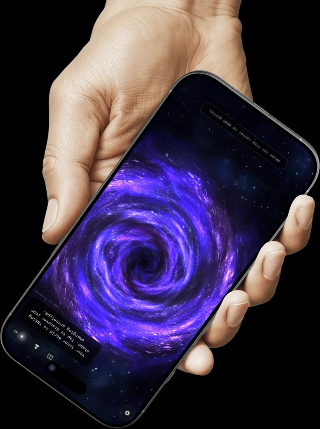 Device mockup — hand and iphone 16 pro